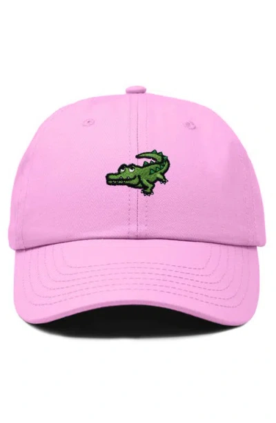 Dalix Alligator Embroidered Wildlife Cap In Light Pink