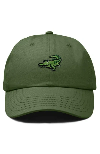 Dalix Alligator Embroidered Wildlife Cap In Olive