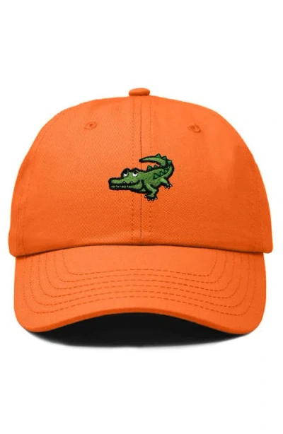Dalix Alligator Embroidered Wildlife Cap In Orange