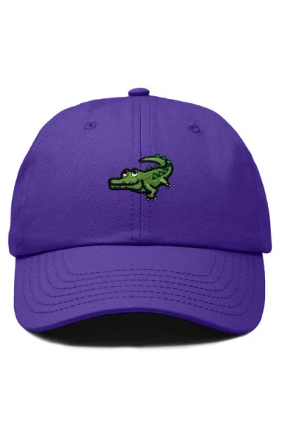 Dalix Alligator Embroidered Wildlife Cap In Purple