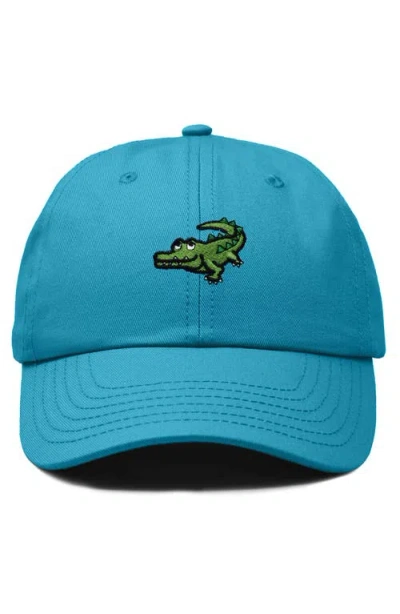 Dalix Alligator Embroidered Wildlife Cap In Teal