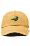 Dalix Alligator Embroidered Wildlife Cap In Washed Gold