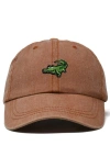 Dalix Alligator Embroidered Wildlife Cap In Washed Orange