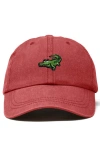 Dalix Alligator Embroidered Wildlife Cap In Washed Red