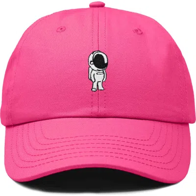 Dalix Astronaut Embroidered Space Hat In Hot Pink