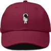 Dalix Astronaut Embroidered Space Hat In Maroon