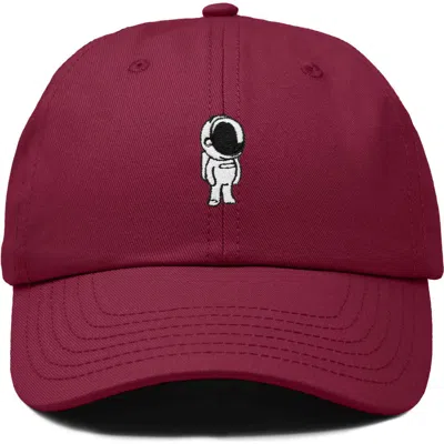 Dalix Astronaut Embroidered Space Hat In Maroon