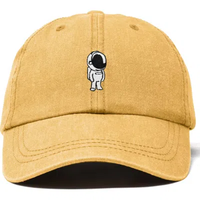 Dalix Astronaut Embroidered Space Hat In Washed Gold