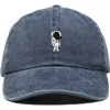 Dalix Astronaut Embroidered Space Hat In Washed Navy Blue