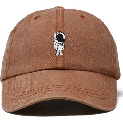 Dalix Astronaut Embroidered Space Hat In Washed Orange