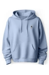 Dalix Astronaut Fleece Hoodie In Light Blue
