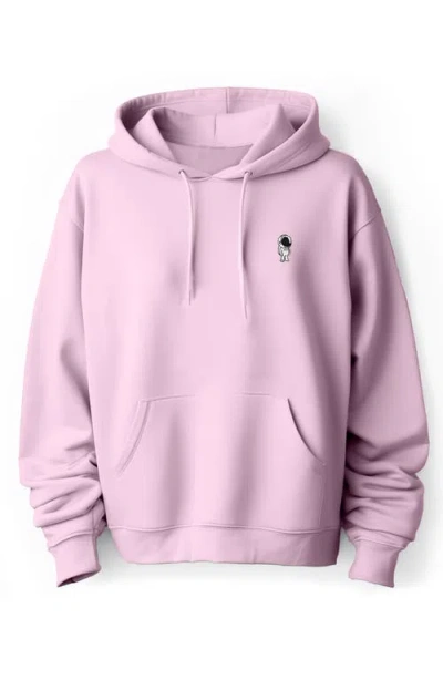 Dalix Astronaut Fleece Hoodie In Light Pink