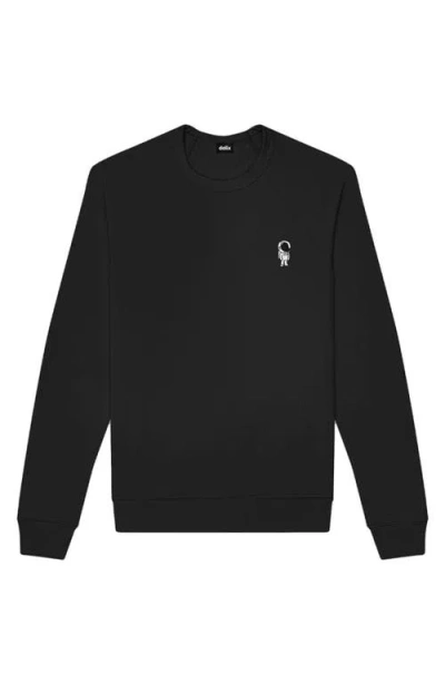 Dalix Astronaut Fleece Sweatshirt In Black