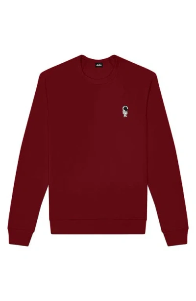 Dalix Astronaut Fleece Sweatshirt In Cardinal Red