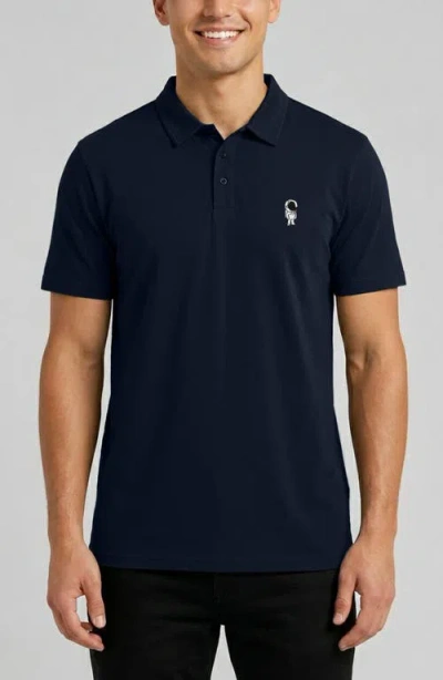 Dalix Astronaut Midweight Short Sleeve Polo Shirt In Blue