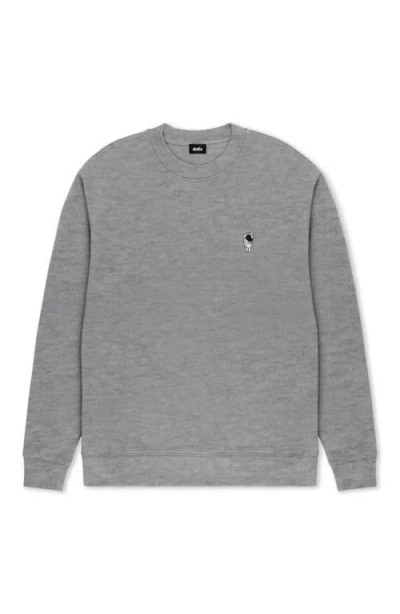 Dalix Astronaut Relaxed Midweight Fleece Crewneck Sweatshirt In Gray