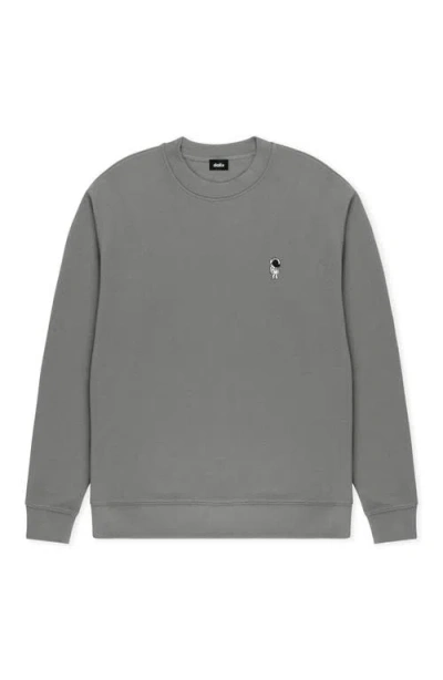 Dalix Astronaut Relaxed Midweight Fleece Crewneck Sweatshirt In Gray