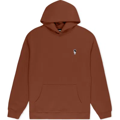 Dalix Astronaut Relaxed Midweight Fleece Pullover Hoodie In Brown