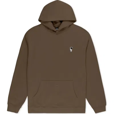 Dalix Astronaut Relaxed Midweight Fleece Pullover Hoodie In Brown