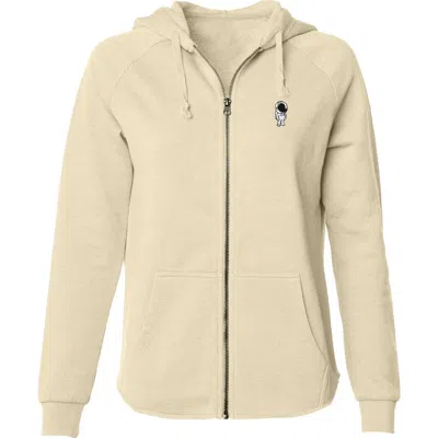 Dalix Astronaut Zip Fleece Hoodie In Bone