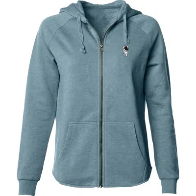 Dalix Astronaut Zip Fleece Hoodie In Misty Blue
