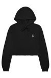 Dalix Astronautt Cropped Fleece Hoodie In Black