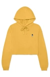 Dalix Astronautt Cropped Fleece Hoodie In Heather Mustard