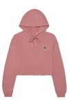Dalix Astronautt Cropped Fleece Hoodie In Mauve