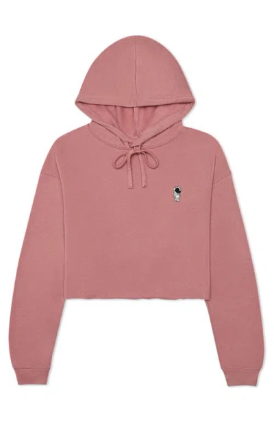Dalix Astronautt Cropped Fleece Hoodie In Mauve