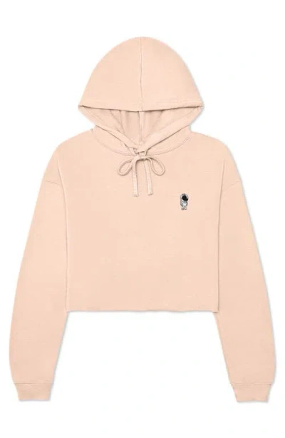 Dalix Astronautt Cropped Fleece Hoodie In Peach