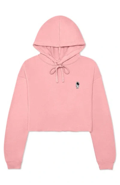 Dalix Astronautt Cropped Fleece Hoodie In Pink