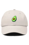 Dalix Avocado Embroidered Food Hat In Beige