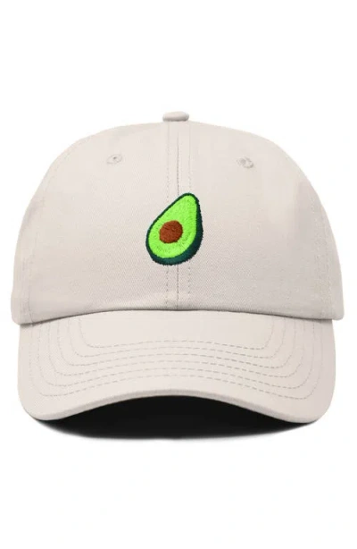 Dalix Avocado Embroidered Food Hat In Beige