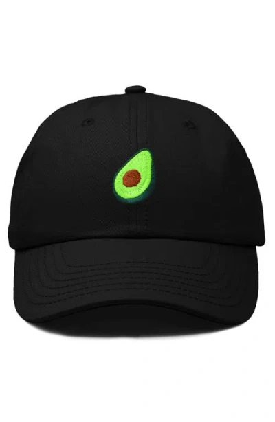 Dalix Avocado Embroidered Food Hat In Black
