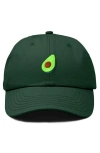 Dalix Avocado Embroidered Food Hat In Dark Green