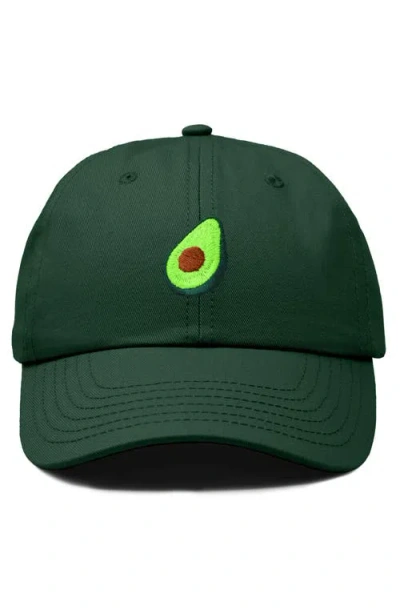 Dalix Avocado Embroidered Food Hat In Dark Green