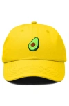 Dalix Avocado Embroidered Food Hat In Gold