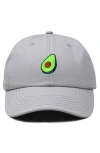 Dalix Avocado Embroidered Food Hat In Gray
