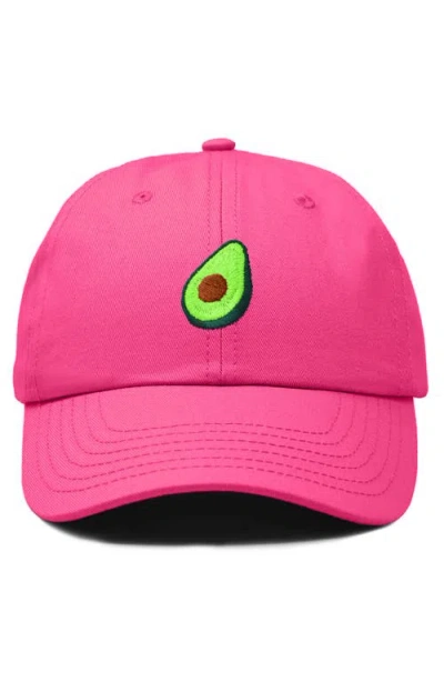 Dalix Avocado Embroidered Food Hat In Hot Pink