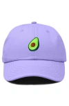 Dalix Avocado Embroidered Food Hat In Lavender