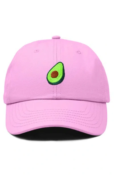 Dalix Avocado Embroidered Food Hat In Light Pink