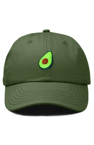 Dalix Avocado Embroidered Food Hat In Olive