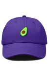 Dalix Avocado Embroidered Food Hat In Purple