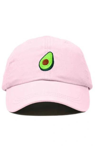 Dalix Avocado Embroidered Food Hat In Washed Pink