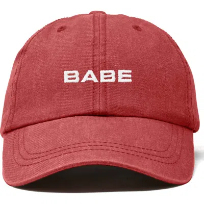 Dalix Babe Embroidered Cap In Washed Red