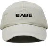 Dalix Babe Embroidered Cap In Washed Stone White