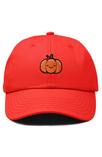 Dalix Baby Pumpkin Embroidered Dad Hat In Red