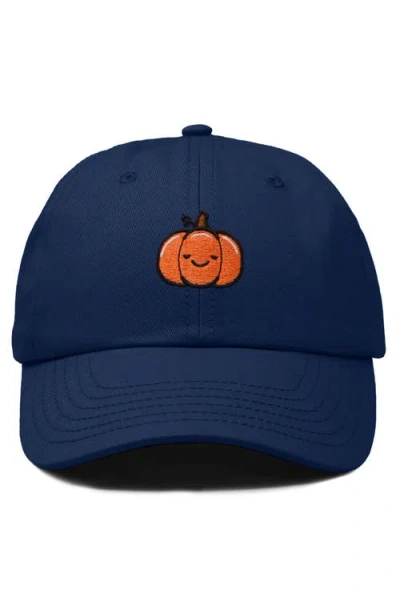 Dalix Baby Pumpkin Embroidered Dad Hat In Navy Blue