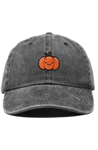 Dalix Baby Pumpkin Embroidered Dad Hat In Washed Black