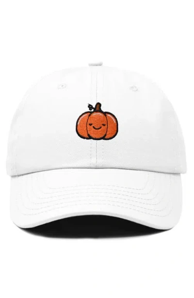 Dalix Baby Pumpkin Embroidered Dad Hat In White